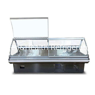 Magasin de viande/supermarché/Flip Top Glass en acier inoxydable Display de stockage de viande fraîche congélateur