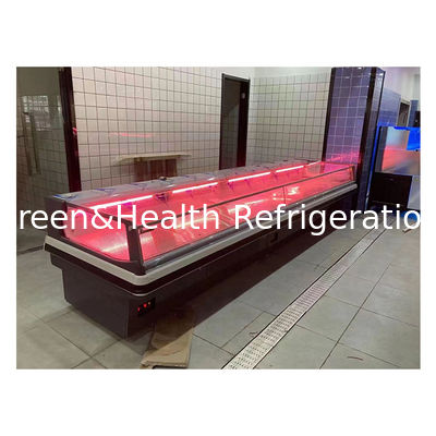 2.5 Mètre gris foncé Horizontale de style européen Display de stockage de viande fraîche Supermarché congélateur de viande fraîche