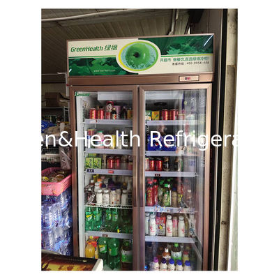 Supermarché commercial / magasin deux / trois portes vitrées réfrigérateur économique réfrigérateur affichage