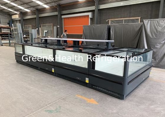 Cabinet de marchandisage de produits surgelés congélateur insulaire congélateur supermarché congélateur