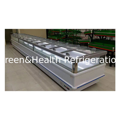 Porte en verre coulissante horizontale avec compresseur intégré