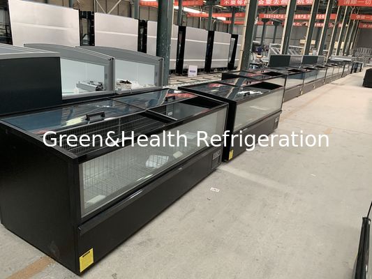 -22 degrés Froid de la viande de poisson affichage marchand Plug-In île congélateur pour le supermarché