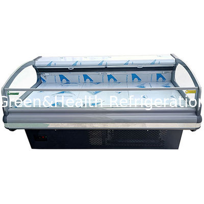 Congélateur d'exposition réfrigéré pour le stockage de viande fraîche semi-ouverte européenne avec compresseur intégré