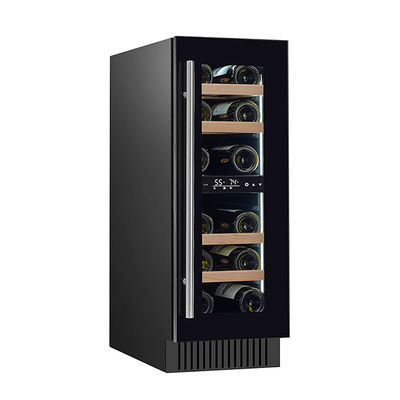 Capacité de 68 bouteilles, zones de température doubles, étagères en bois, refroidisseur d'affichage de vin