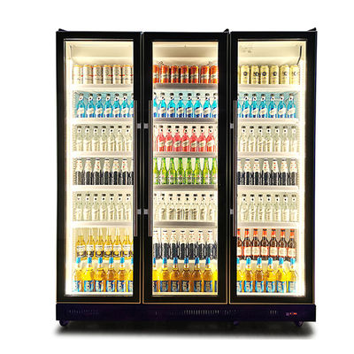 Portes en verre commerciales éclairage vertical multiples boissons réfrigérateur affichage congélateur réfrigérateur