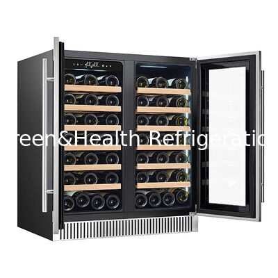 Certificat ETL 68 Bouteille indépendante à double température à deux portes vitrées Vin rouge réfrigéré