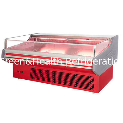 Congélateur d'exposition de viande en acier inoxydable avec dégivrage automatique et éclairage LED pour vitrine de viande fraîche