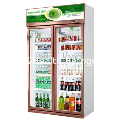 Réfrigérateur vitrine à double porte pour boissons, économique