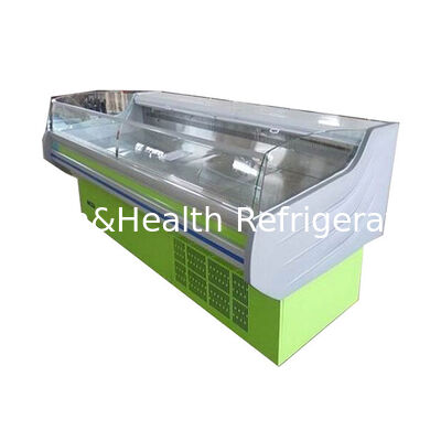 Congélateur à affichage de viande en acier inoxydable avec lumière LED et dégel automatique pour utilisation commerciale