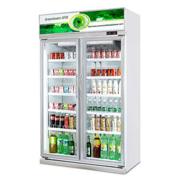 Réfrigérateur droit d'affichage d'affichage de supermarché commercial en aluminium de luxe de congélateur/2 portes